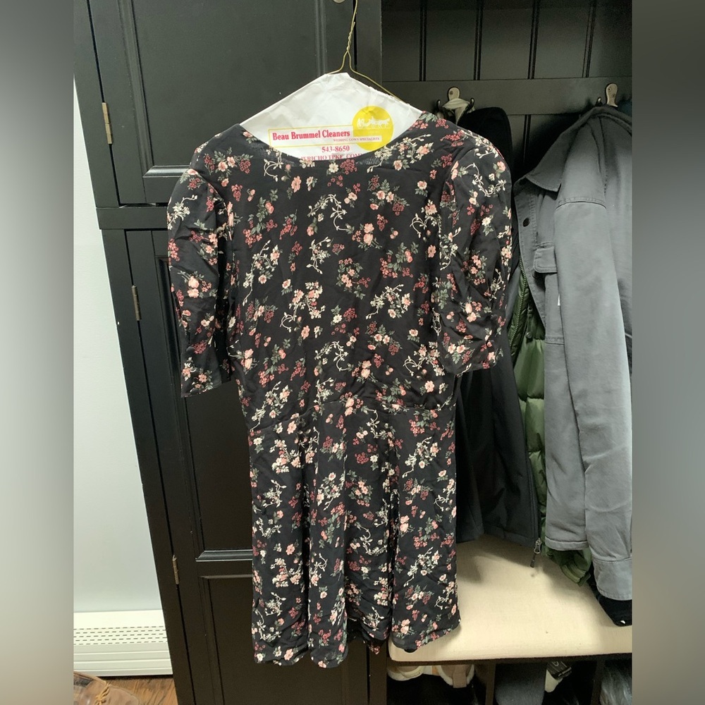 Reformation black floral dress size 8